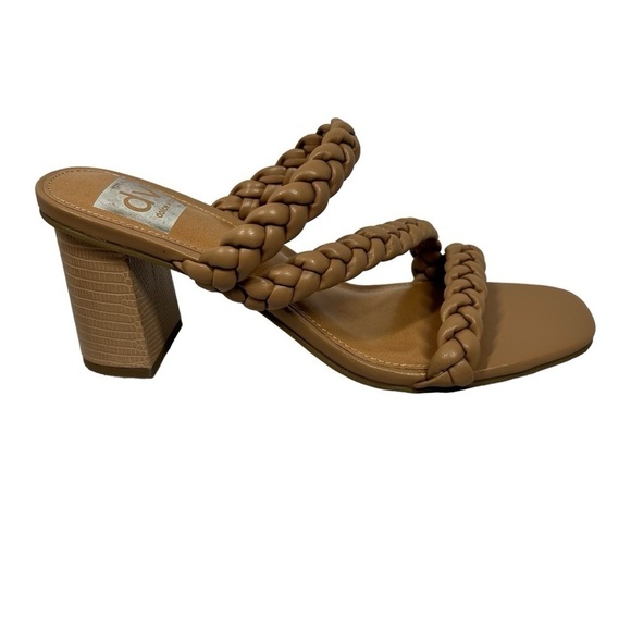NWOT DV Dolce Vita Pang Slip On Braided Strappy Chunky Heels Sandals Tan Size 9 - Picture 3 of 16